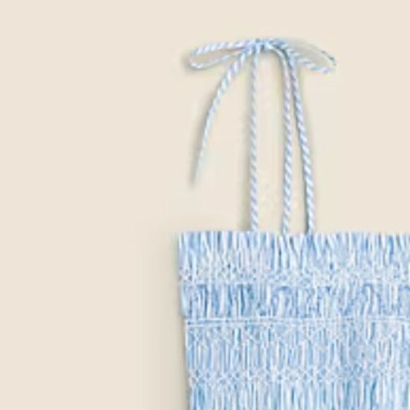 J. Crew blue and white Paloma top in stripe NWT smocked size large - Picture 5 of 12